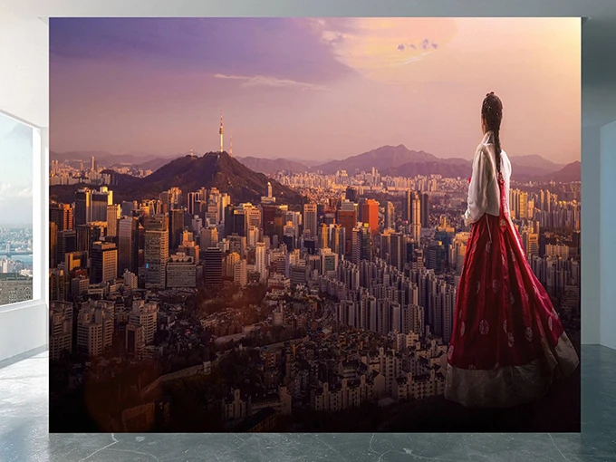 Sunrise in Korea Wall Mural Wallpaper