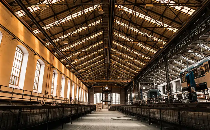 Industrial Hall Wall Mural Wallpaper