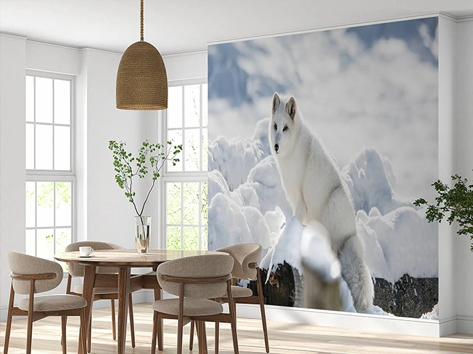 Arctic Fox Wall Mural Wallpaper