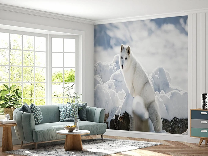 Arctic Fox Wall Mural Wallpaper