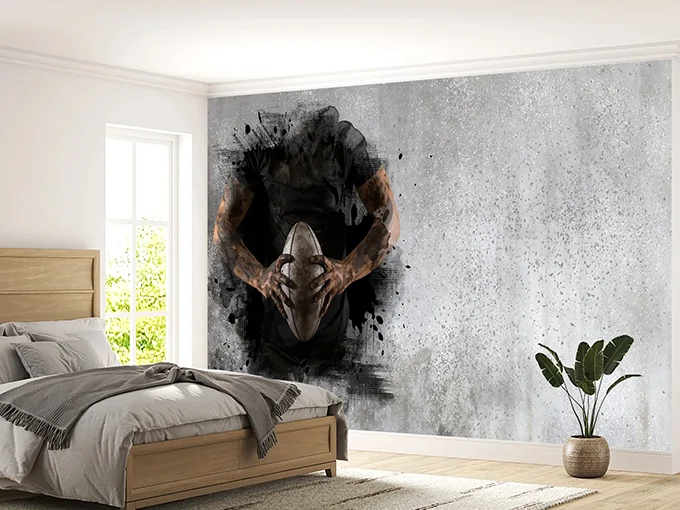 Rugby Player Wall Mural Wallpaper