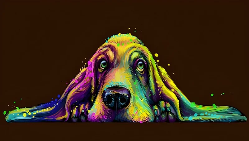 Abstract Dog Wall Mural Wallpaper