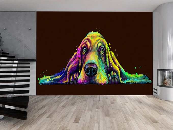 Abstract Dog Wall Mural Wallpaper