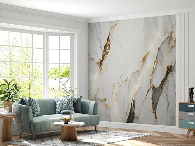 White Marble Wall Mural Wallpaper