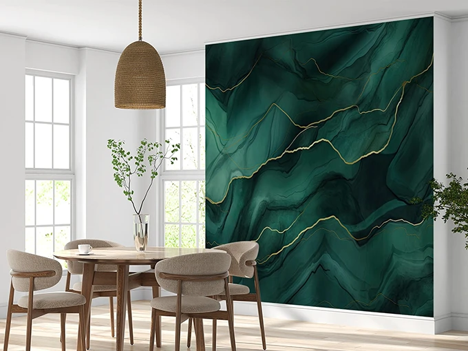 Green Marble Wall Mural Wallpaper