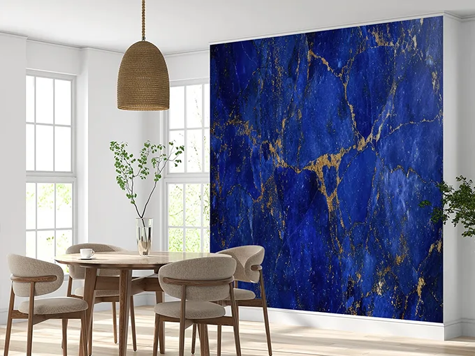 Deep Blue Marble Wall Mural Wallpaper