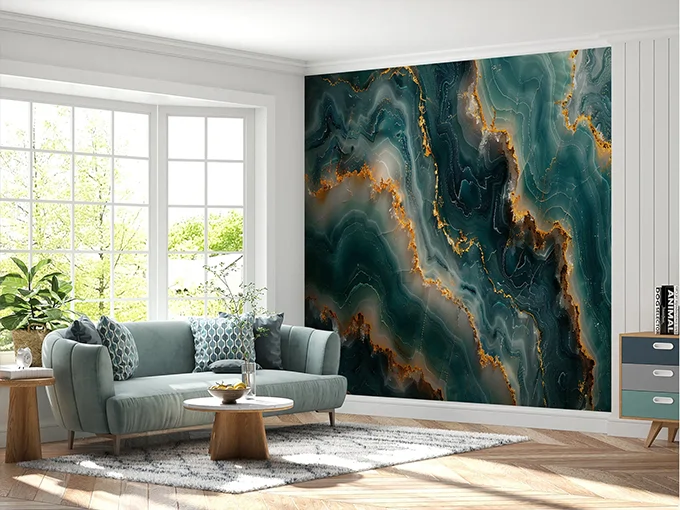 Light Green Marble Wall Mural Wallpaper