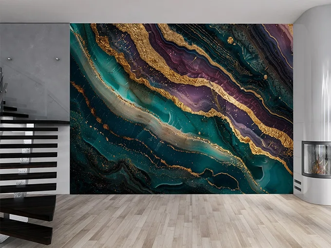 Green And Violet Wall Mural Wallpaper