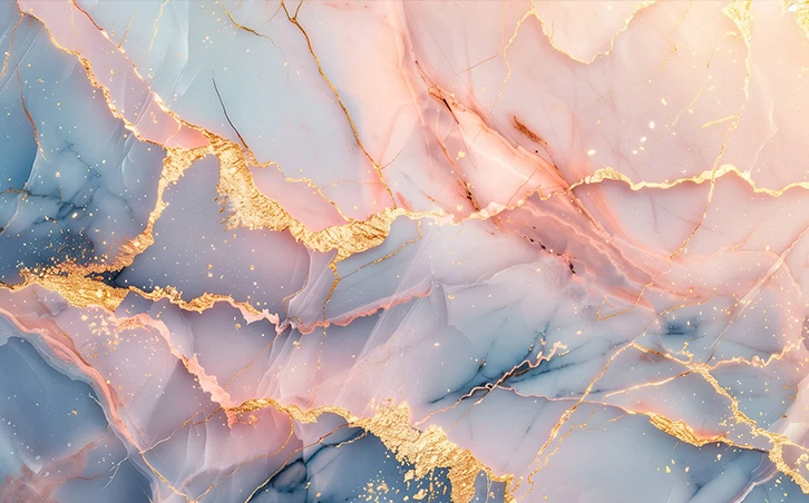 Pink And Gold Marble Wall Mural Wallpaper