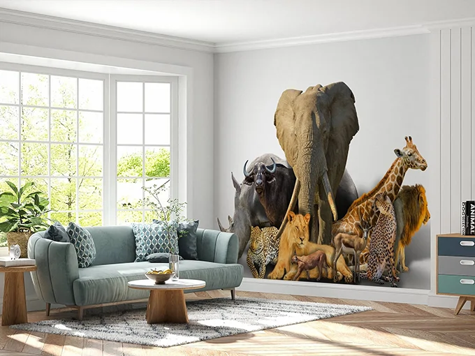 African Animals Wall Mural Wallpaper