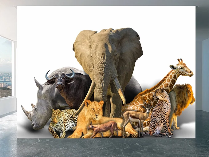 African Animals Wall Mural Wallpaper