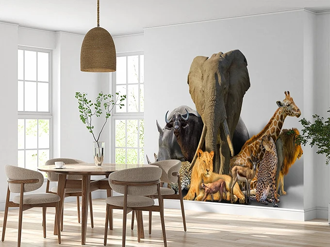African Animals Wall Mural Wallpaper