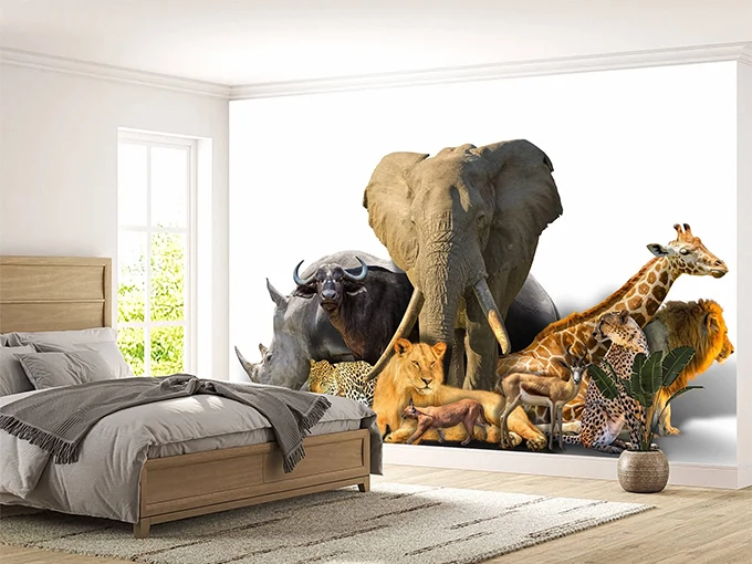 African Animals Wall Mural Wallpaper