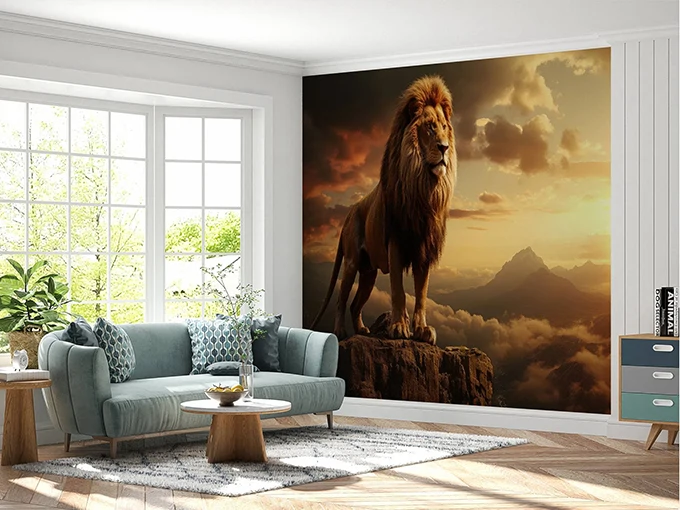Majestic Lion Wall Mural Wallpaper
