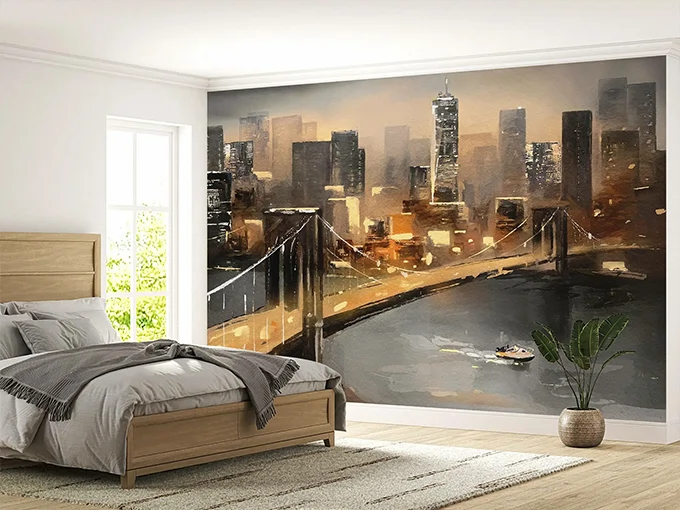 New York Bridge Wall Mural Wallpaper