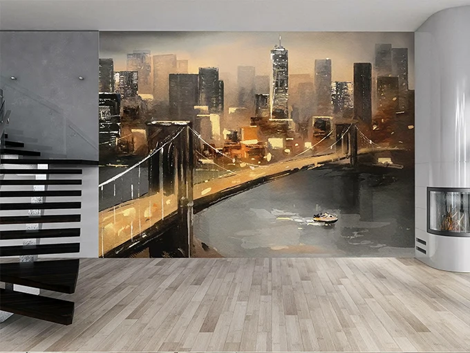 New York Bridge Wall Mural Wallpaper