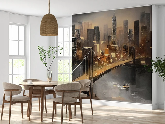 New York Bridge Wall Mural Wallpaper