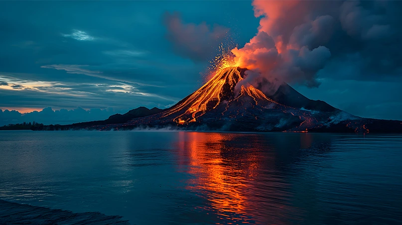 Volcano eruption Wall Mural Wallpaper