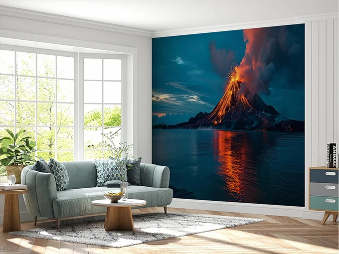 Volcano eruption Wall Mural Wallpaper