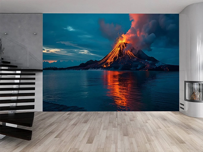 Volcano eruption Wall Mural Wallpaper