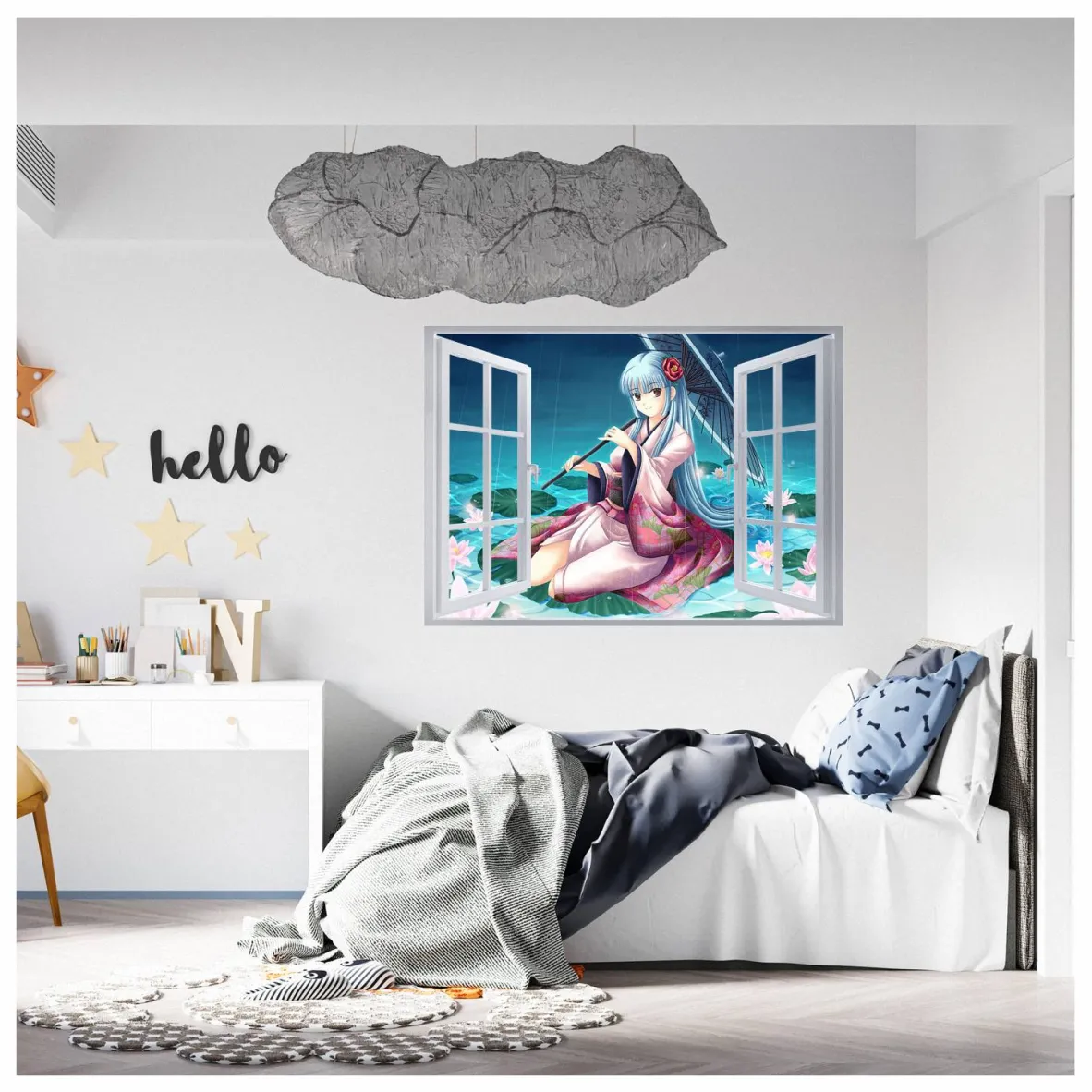 Anime Fantasy 3D Hole In The Wall Sticker