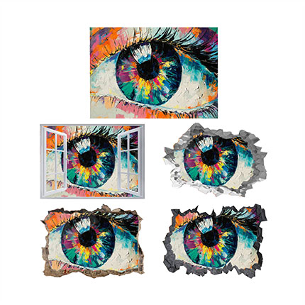 Abstract Eye 3D Hole In The Wall Sticker