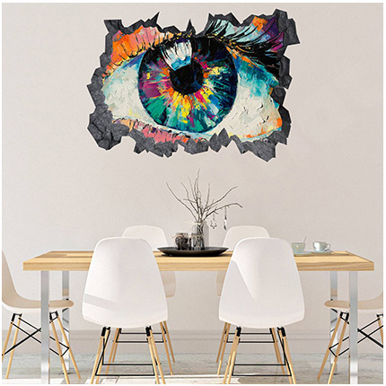 Abstract Eye 3D Hole In The Wall Sticker