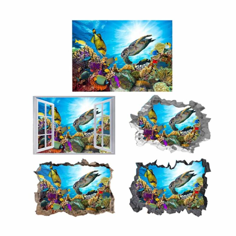 Coral Reef 3D Hole In The Wall Sticker