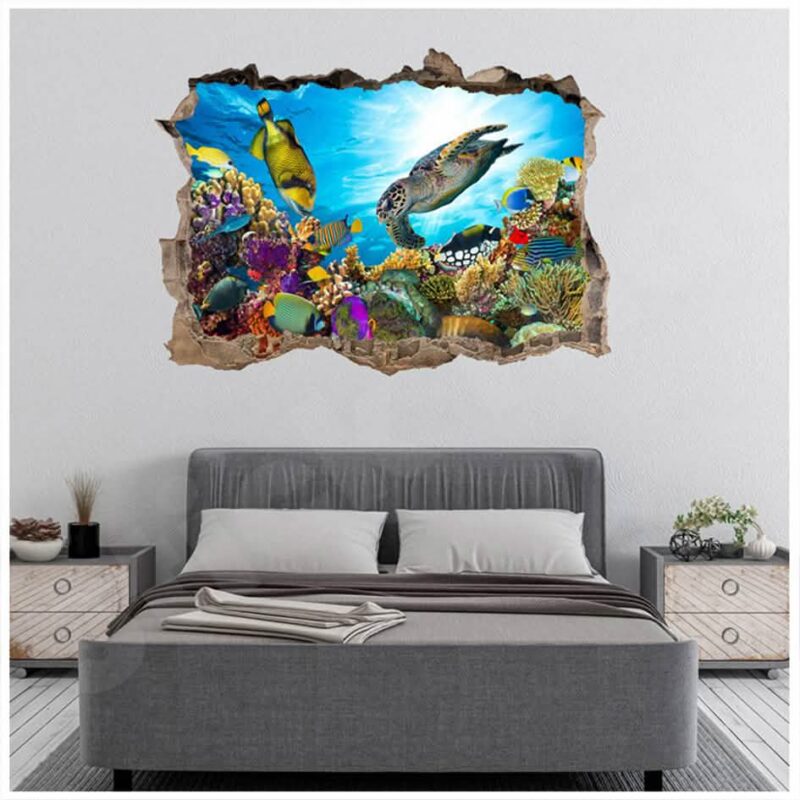 Coral Reef 3D Hole In The Wall Sticker