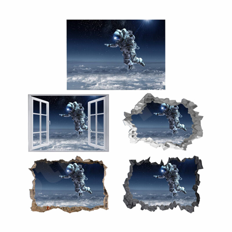 Astronaut in Space 3D Hole In The Wall Sticker