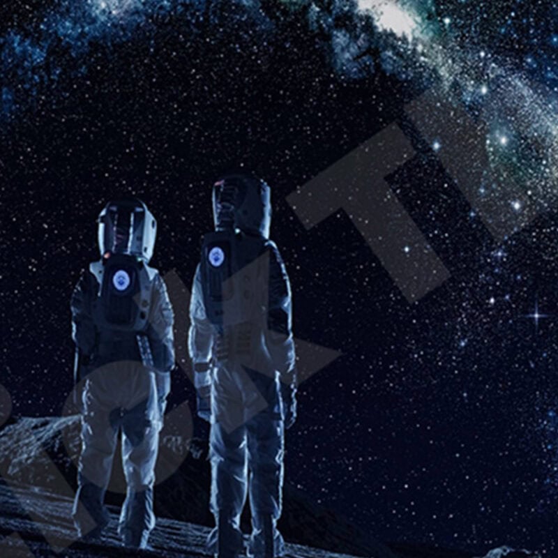 2 Astronauts 3D Hole In The Wall Sticker