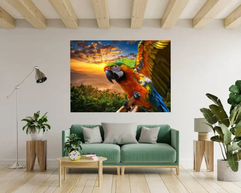 Colorful Parrot 3D Wall Sticker