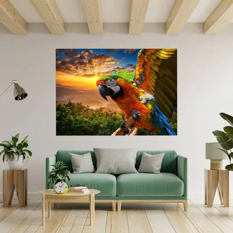 Colorful Parrot 3D Wall Sticker