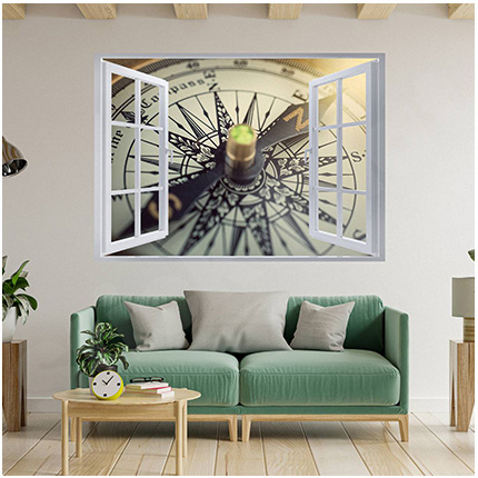 Wind Rose 3D Hole In The Wall Sticker