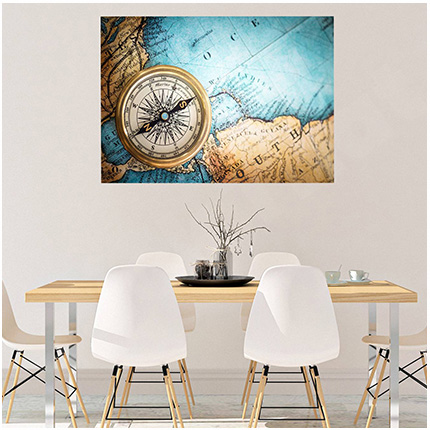 Compass 3D Hole In The Wall Sticker