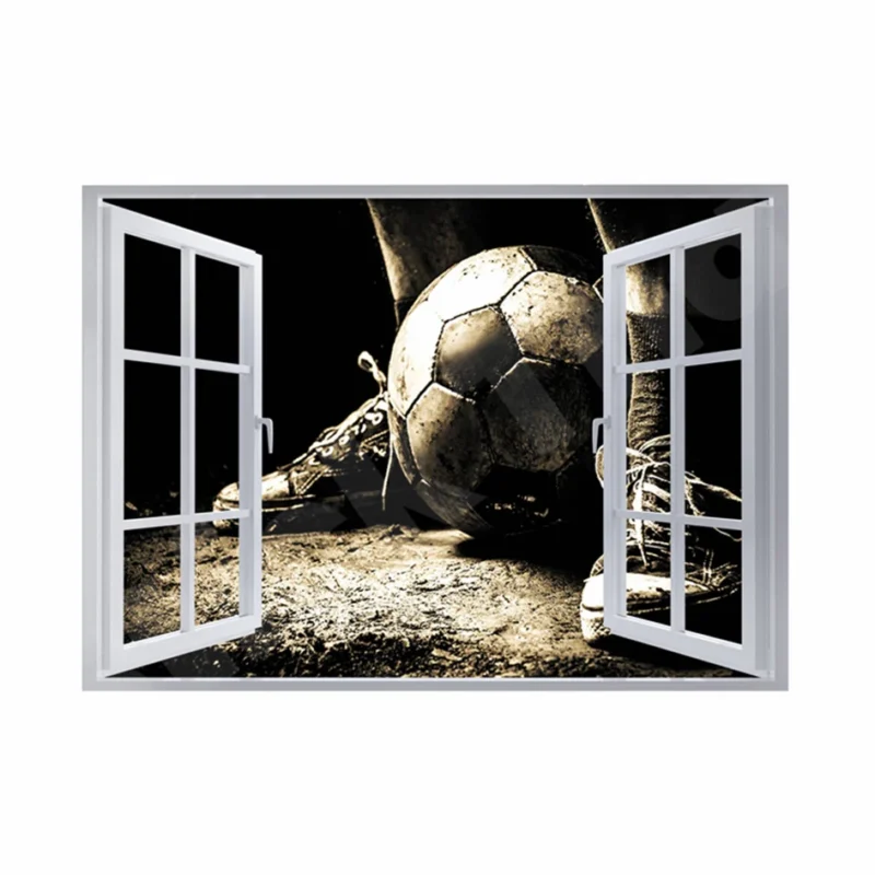 Football 3D Hole In The Wall Sticker