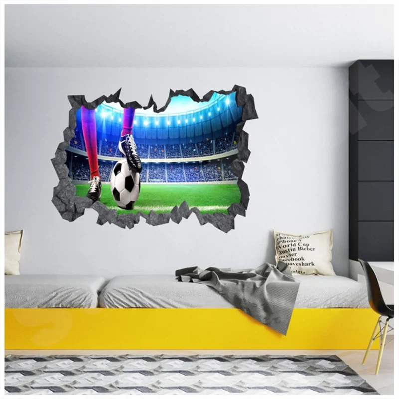 Footballer 3D Hole In The Wall Sticker