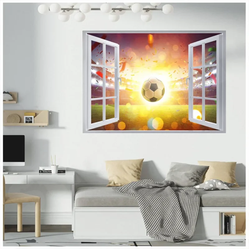 Super Football 3D Hole In The Wall Sticker