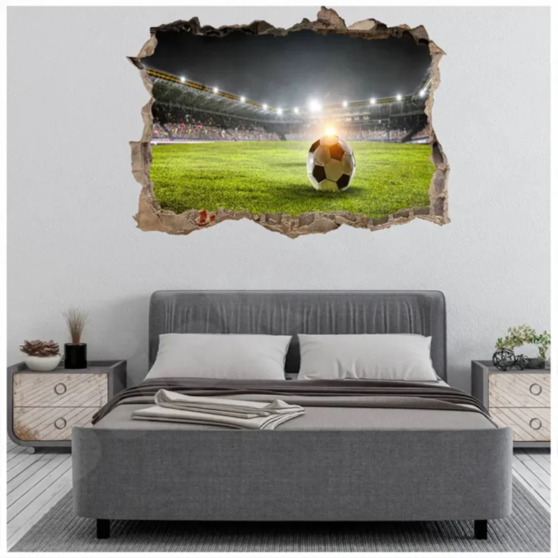 Football Stadium 3D Hole In The Wall Sticker