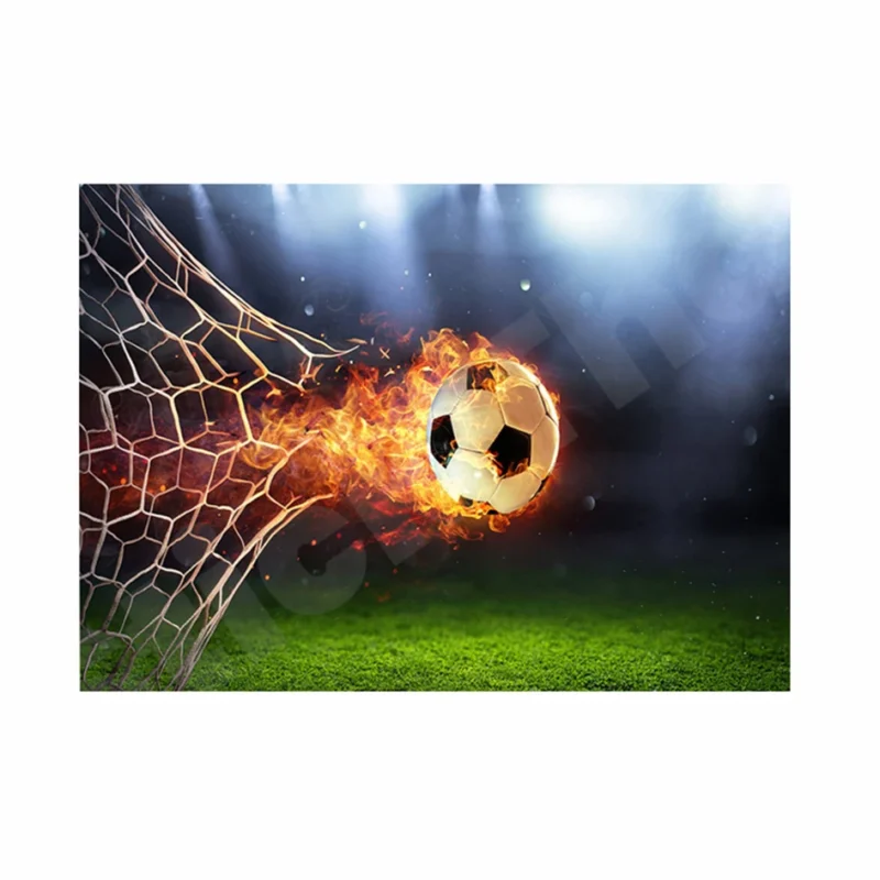 Fiery Football 3D Hole In The Wall Sticker