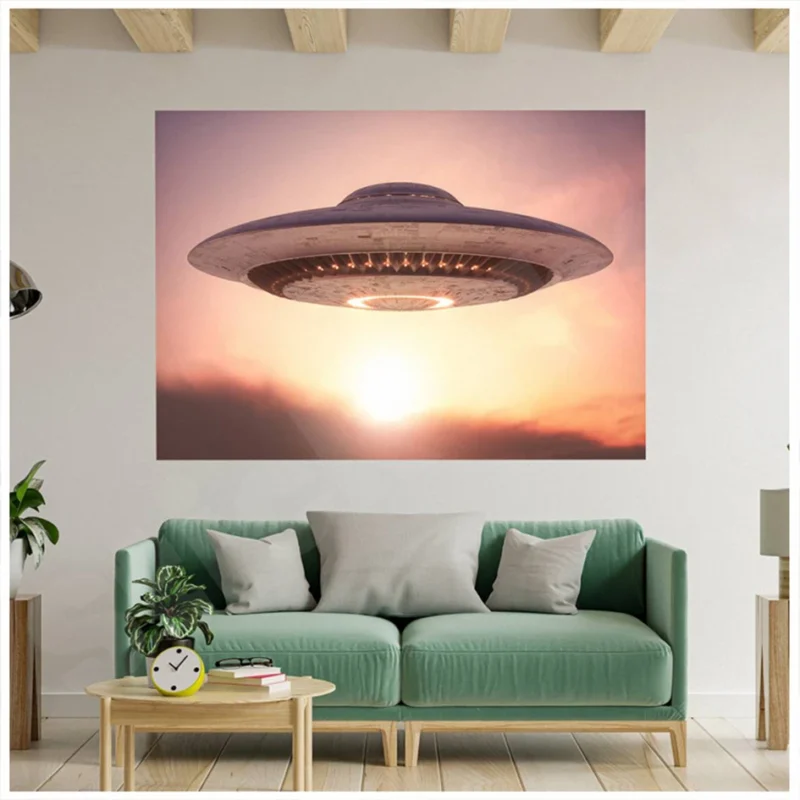 UFO 3D Hole In The Wall Sticker