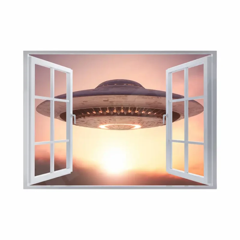UFO 3D Hole In The Wall Sticker