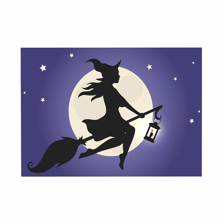 Witch Broom 3D Hole In The Wall Sticker
