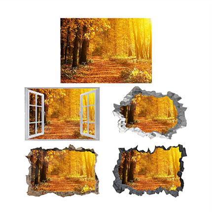 Forest 3D Hole In The Wall Sticker