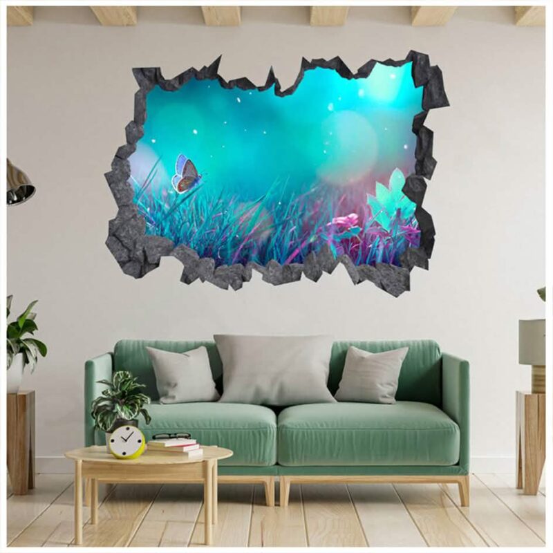 Butterfly 3D Hole In The Wall Sticker