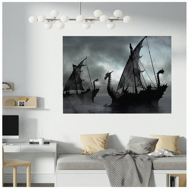 Viking Ship 3D Hole In The Wall Sticker