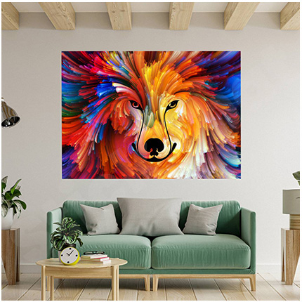 Abstract Wolf 3D Hole In The Wall Sticker