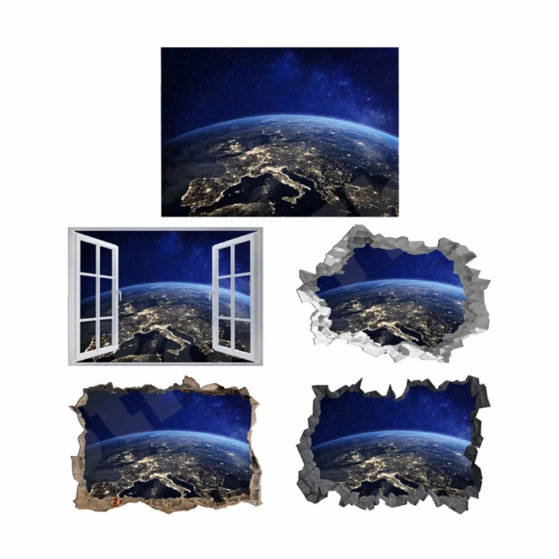 Planet Earth 3D Hole In The Wall Sticker