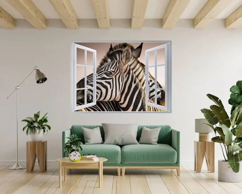 Zebras in Love 3D Wall Sticker