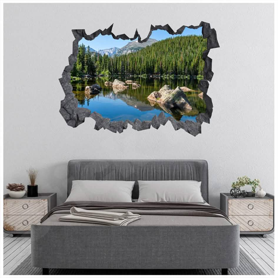 Mountain 3D Hole In The Wall Sticker